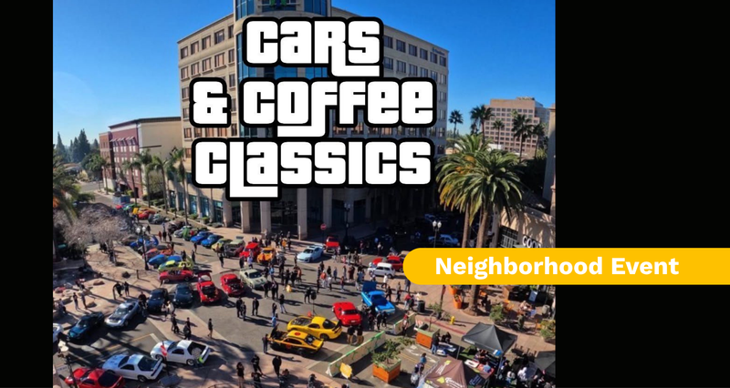 Cars and Coffee Classics — Join Cars and Coffee Classics for a morning celebrating classic imports, great coffee, and a community of car enthusiasts. Browse an impressive display of vintage vehicles, enjoy live music, explore local vendors, and connect with fellow car lovers in the heart of Downtown Anaheim. First Sunday of Every Month No event in February, July, or December. Please note: This is a local community event and is not sponsored, hosted, or managed by our property. Event details are subject to change by the event organizer. Please express interest - it helps us plan better! Plus, you'll get reminders.