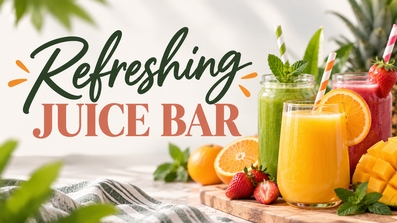 Refreshing Juice Bar — Start your day refreshed at the Refreshing Juice Bar! Stop by for a fresh morning pick-me-up and enjoy a little time with your neighbors. Please express interest - it helps us plan better! Plus, you'll get reminders.