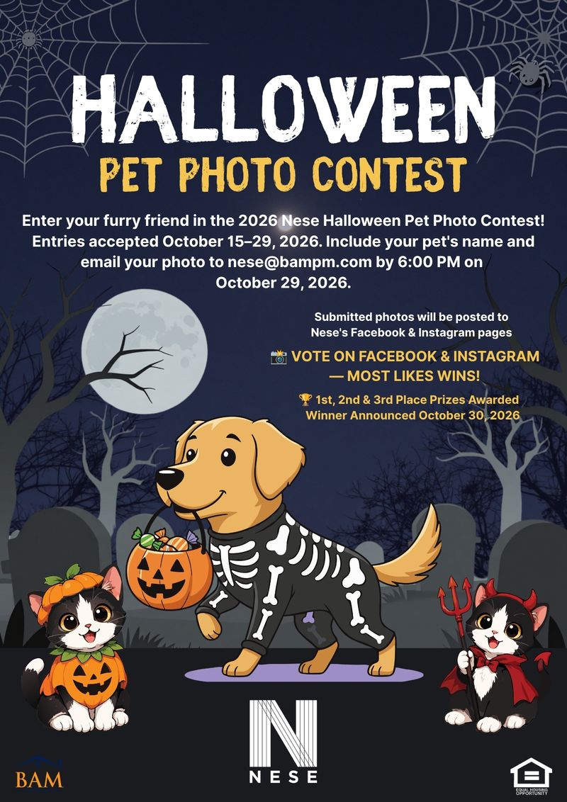 Halloween Pet Photo Contest at Nese Apartments