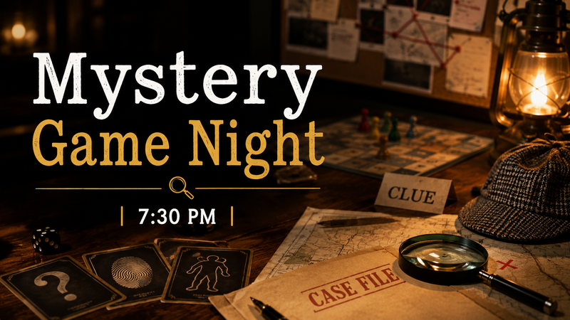 Mystery Game Night  — Residents can participate in an interactive mystery game in the Clubhouse, working together to uncover clues, identify suspects, and solve the mystery. Please express interest - it helps us plan better! Plus, you'll get reminders.
