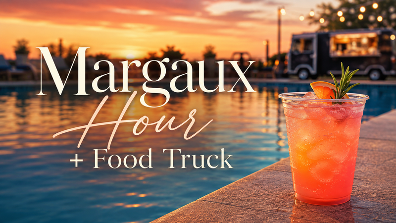 Margaux Hour + Food Truck — Join us for Margaux Hour + Food Truck! Stop by the Pool Deck, grab some food, and spend the evening with your neighbors. Please express interest - it helps us plan better! Plus, you'll get reminders.