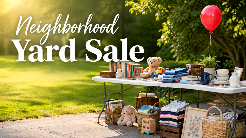 Neighborhood Yard Sale — What better way to complete your fall clean out than having a Community Yard Sale?! Use your own front lawn to set up your sellable items. 🎈RSVP to let us know you’re interested as each home will receive a balloon on the day-of to show participation! Contact diamondsoto@apartmentlife.org for any questions! Please express interest - it helps us plan better! Plus, you'll get reminders.