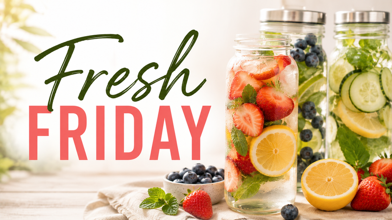 Fresh Friday — Swing by the Clubhouse to fill up your water bottle with a variety of fresh fruit-infused water! Please express interest - it helps us plan better! Plus, you'll get reminders.
