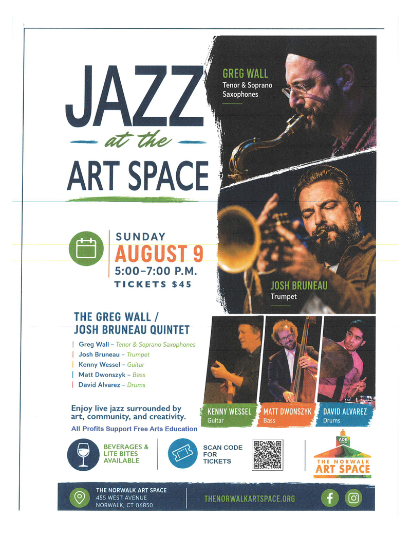 Jazz at the Art Space — Enjoy live jazz surrounded by art, community, and creativity. All profits support Free Arts Education. For more information visit thenorwalkartspace.org Please express interest - it helps us plan better! Plus, you'll get reminders.
