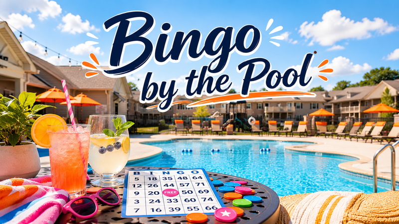 Bingo by the Pool — Ease into the evening with a refreshing poolside social, then settle in for a lively round of bingo with something for every age. Enjoy community-provided drinks, including wine, seltzers, sodas, and juices, along with kid-friendly bingo, a more challenging adult round, and a final blackout game for the biggest prize of the night. We’ll bring the drinks and prizes; residents are welcome to bring their own food or something to grill and enjoy by the pool. Dragon's Hoard Coffee will be on site as well! Please express interest - it helps us plan better! Plus, you'll get reminders.