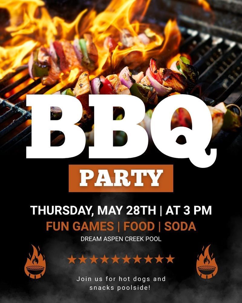 BBQ Party — Join us at the pool for games, drinks, hot dogs and snacks! Mingle and meet your neighbors! Please express interest - it helps us plan better! Plus, you’ll get reminders.