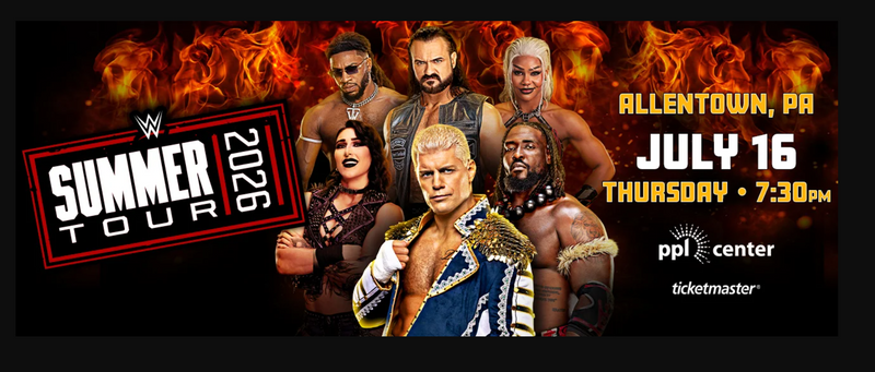 WWE SUMMER TOUR — Calling all wrestling fans! WWE is bringing the action to the PPL Center in Downtown Allentown as part of the WWE Summer Tour. Get ready for an exciting night of high-energy matches, larger-than-life superstars, and unforgettable moments. 📍 PPL Center – Allentown, PA 📅 Check event details and ticket availability here: 🔗 https://www.pplcenter.com/events/detail/wwe-summer-tour-2026 Whether you're a lifelong WWE fan or just looking for a fun night out, this is a great local event to experience with family and friends. Who are you hoping to see in the ring? 👊🔥 #OutAndAboutLV #LehighValleyEvents #WWE #PPLCenter #AllentownPA Please express interest - it helps us plan better! Plus, you'll get reminders.