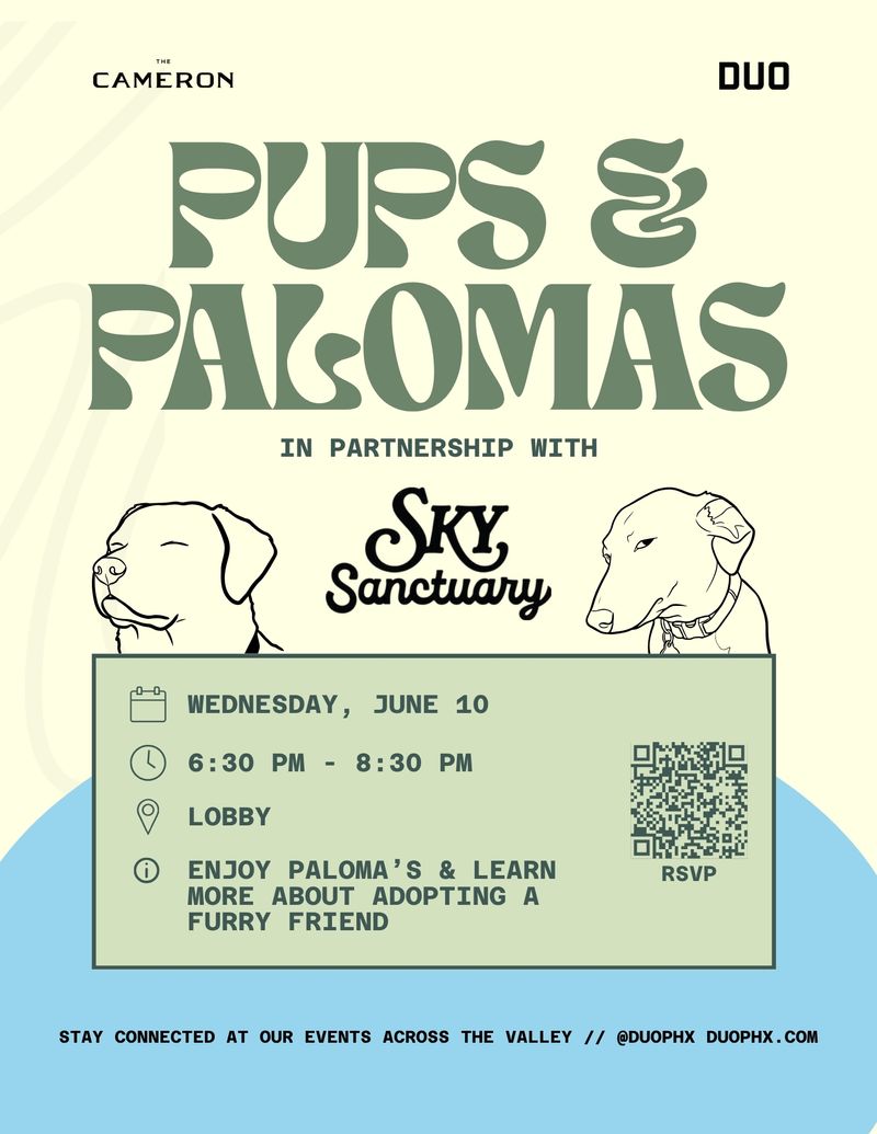Pups & Palomas — Enjoy Paloma's & learn more about adopting a furry friend! Please express interest - it helps us plan better! Plus, you'll get reminders.
