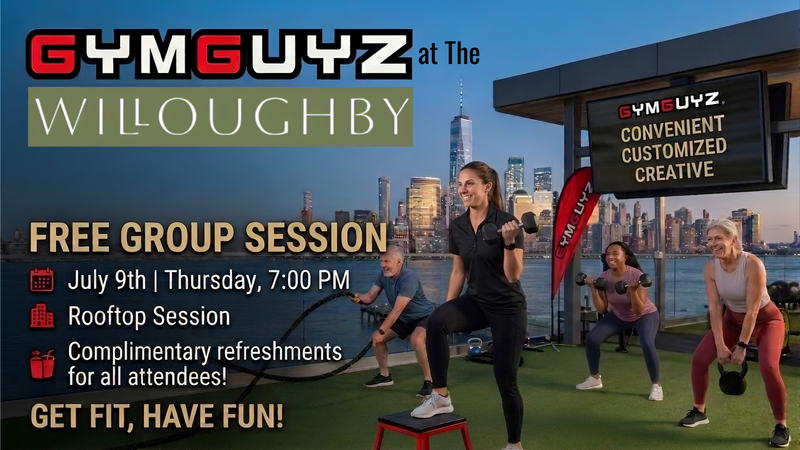 Rooftop Fitness with GYMGUYZ — Join GYMGUYZ on the rooftop for a free, small-group workout session. Please express interest - it helps us plan better! Plus, you'll get reminders.