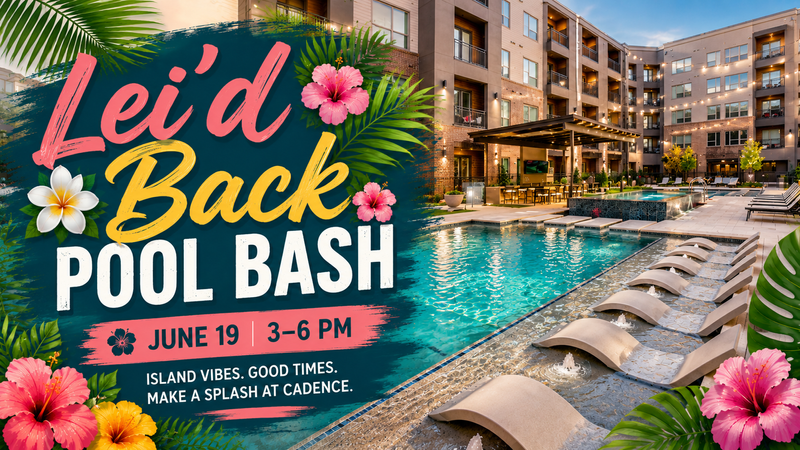 Lei'd Back Pool Bash — Summer is calling, and the pool deck is the place to be. Whether you're soaking up the sun, connecting with neighbors, or simply unwinding poolside, this is your chance to enjoy a little getaway without leaving home. Grab your shades, bring your aloha spirit, and make a splash with us on June 19 from 3:00–6:00 PM. Please express interest - it helps us plan better! Plus, you'll get reminders.