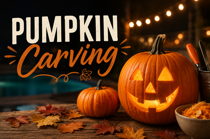 Pumpkin Carving — Get into the fall spirit with a Pumpkin Carving Night! Join your neighbors for a festive evening of pumpkin carving and decorating, seasonal refreshments, and fall fun by the pool. Pumpkins and decorating supplies will be available for the activity. Please express interest - it helps us plan better! Plus, you'll get reminders.