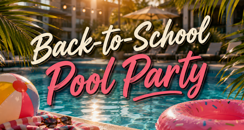 Back-to-School Pool Party! — Celebrate the end of summer with us at our Back-to-School Pool Party! Join your neighbors for an afternoon of fun featuring a live DJ, snacks, refreshing drinks, and plenty of poolside entertainment. It's the perfect way to wrap up summer before the new school year begins! Please express interest - it helps us plan better! Plus, you'll get reminders.
