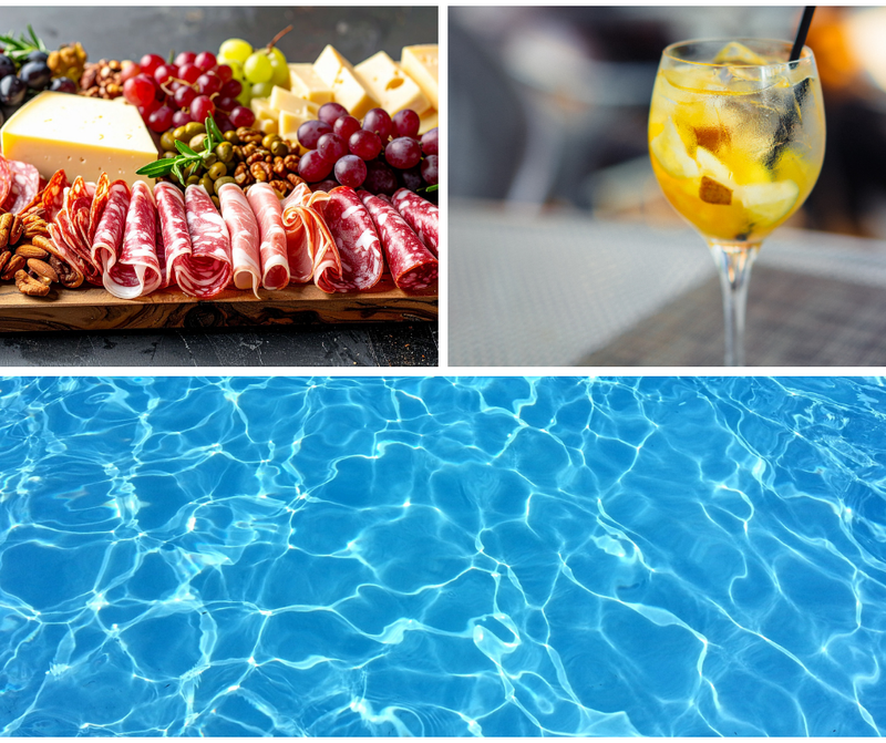 Sip & Snack Poolside Social — Enjoy charcuterie, a selection of sangria, and fresh popped popcorn (all while supplies last) poolside! Don't forget to RSVP here so that you get your reminder to join in the fun. Please express interest - it helps us plan better! Plus, you'll get reminders.