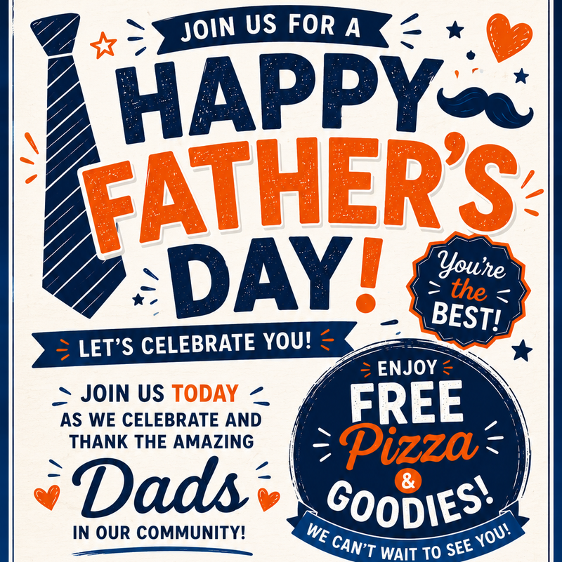 Father’s Day Celebration — 🚨 TODAY ONLY! 🚨 Dads, this one's for YOU! 👔🍕 Join us today from 3:00 PM – 5:00 PM in the clubhouse for our Father's Day Celebration! ✨ FREE Pizza 🎁 Goodies & Treats 🎉 Gift Card Giveaway 💙 Community Fun Come celebrate, relax, and let us show our appreciation for all the wonderful fathers who make City Park in the Heights such a great place to call home. See you this afternoon! 🎉