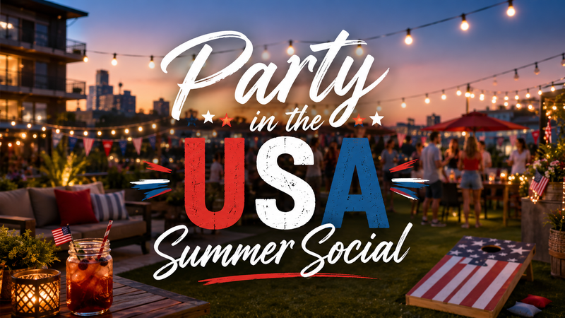 Party in the USA summer social — Join us for a fun-filled summer social with complimentary finger foods and refreshments. Bring your friends and neighbors to connect and celebrate summer together. Please express interest - it helps us plan better! Plus, you'll get reminders.