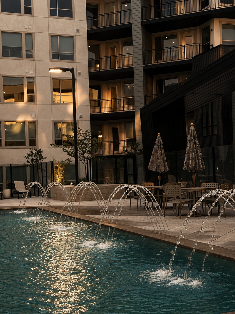 Evening of Self-Indulgence — Join us for an evening of self-care and indulgence on the pool deck. Yoga begins promptly at 6PM. There will also be a live DJ, massages, haircuts, and more! Free for all Terrace residents. Please express interest - it helps us plan better! Plus, you'll get reminders.