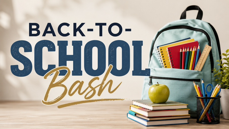 Back to School Bash — NEW DATE Kick off the new school year with us! Enjoy a fun afternoon with your neighbors, school supplies (while supplies last), family activities, and community resources to help your family get ready for the first day of school