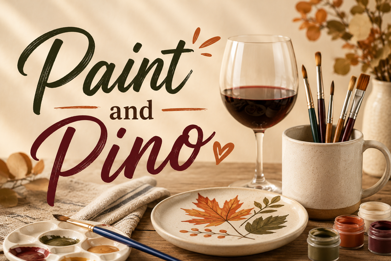 Paint and Pino — Get creative and paint your own ceramic piece with fall-inspired designs and colors. Enjoy a fun, hands-on activity that’s perfect for the season. While supplies last. Please express interest - it helps us plan better! Plus, you'll get reminders.