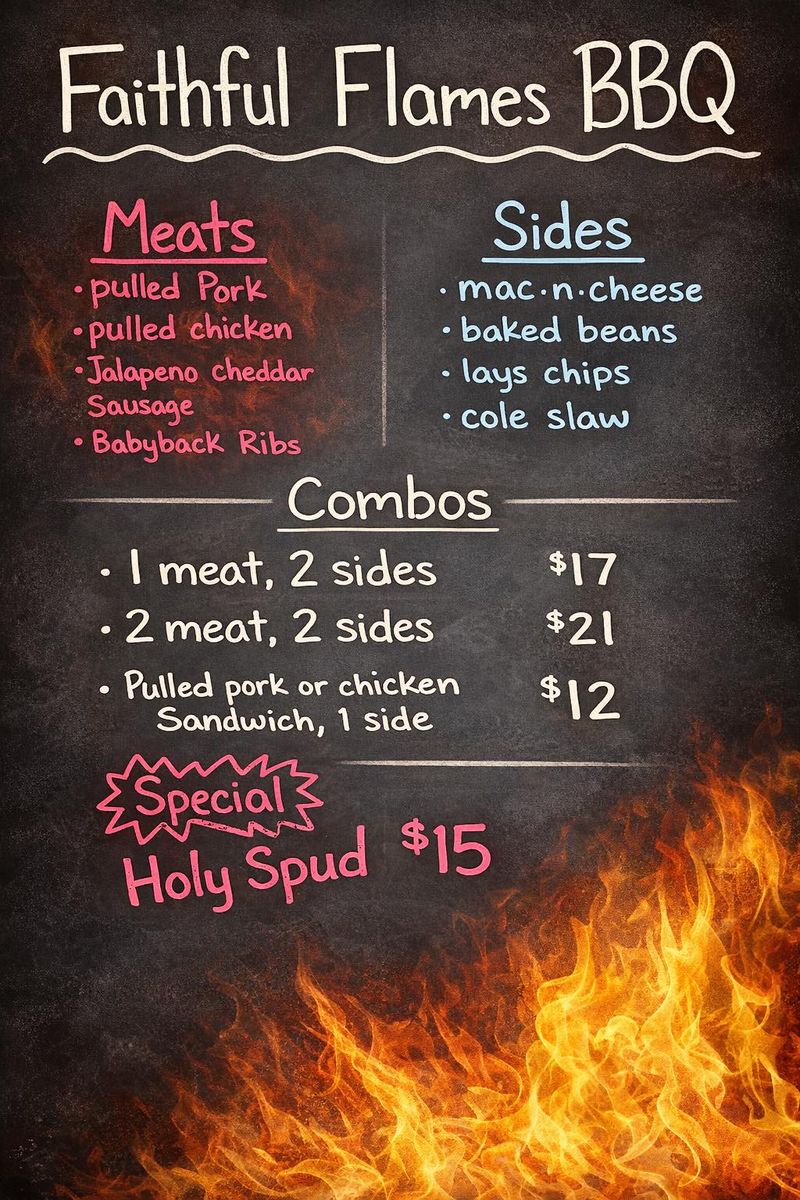 Faithful Flames BBQ Food Truck — Stop by the car wash for this week's food truck! 4:30PM - 7:00PM