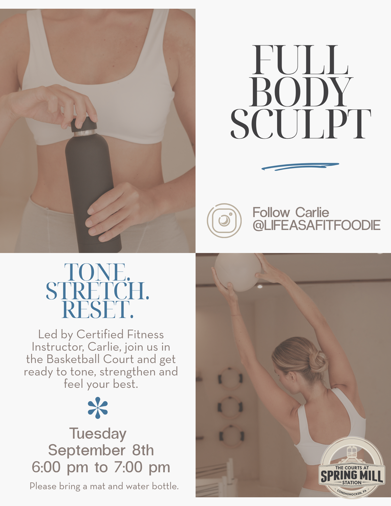 Full Body Sculpt with Carlie! — Led by certified fitness instructor Carlie, join us in the basketball court and get ready to tone, strengthen, and feel your best. Please express interest - it helps us plan better! Plus, you'll get reminders.