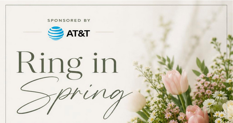 Ring in Spring Bouquet Bar — Celebrate the season with fresh blooms and good company at our Ring in Spring Bouquet Bar, sponsored by AT&T. Stop by the 6th Floor Lounge to create your own custom bouquet and enjoy a relaxing afternoon with neighbors. Flowers and supplies will be available while they last. Please express interest - it helps us plan better! Plus, you'll get reminders.