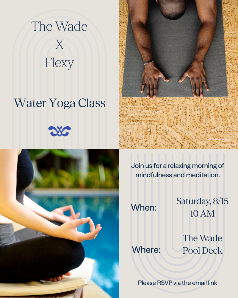 Water Yoga Hosted by Flexy  — Meet us in the pool. A slow, sculpting flow designed to leave you feeling grounded, glowy, and completely unbothered. Think yoga, but elevated by the water. Please express interest - it helps us plan better! Plus, you'll get reminders.