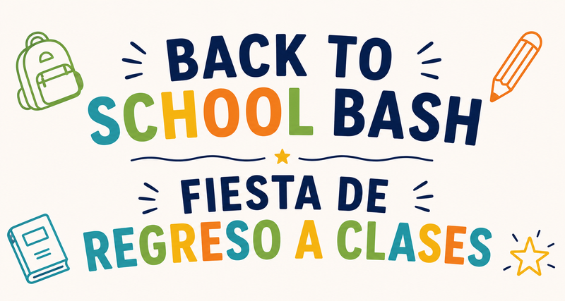 Back to School Bash / Fiesta de Regreso a Clases 🎒📚 — Kick off the new school year with us! Join your neighbors for an afternoon of fun featuring school supplies (while supplies last), family-friendly activities, and community resources to help your family get ready for a successful school year. We can't wait to celebrate with you! ¡Comienza el nuevo año escolar con nosotros! Acompaña a tus vecinos para una tarde llena de diversión con útiles escolares (hasta agotar existencias), actividades para toda la familia y recursos comunitarios para ayudar a preparar a tu familia para un exitoso regreso a clases. ¡Esperamos celebrar contigo! Please express interest - it helps us plan better! Plus, you'll get reminders.