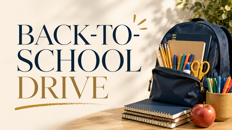 Back-to-School Drive — Help your family get ready for the new school year! Stop by to pick up school supplies while they last. Supplies are limited, so be sure to RSVP to reserve your spot. Please express interest - it helps us plan better! Plus, you'll get reminders.