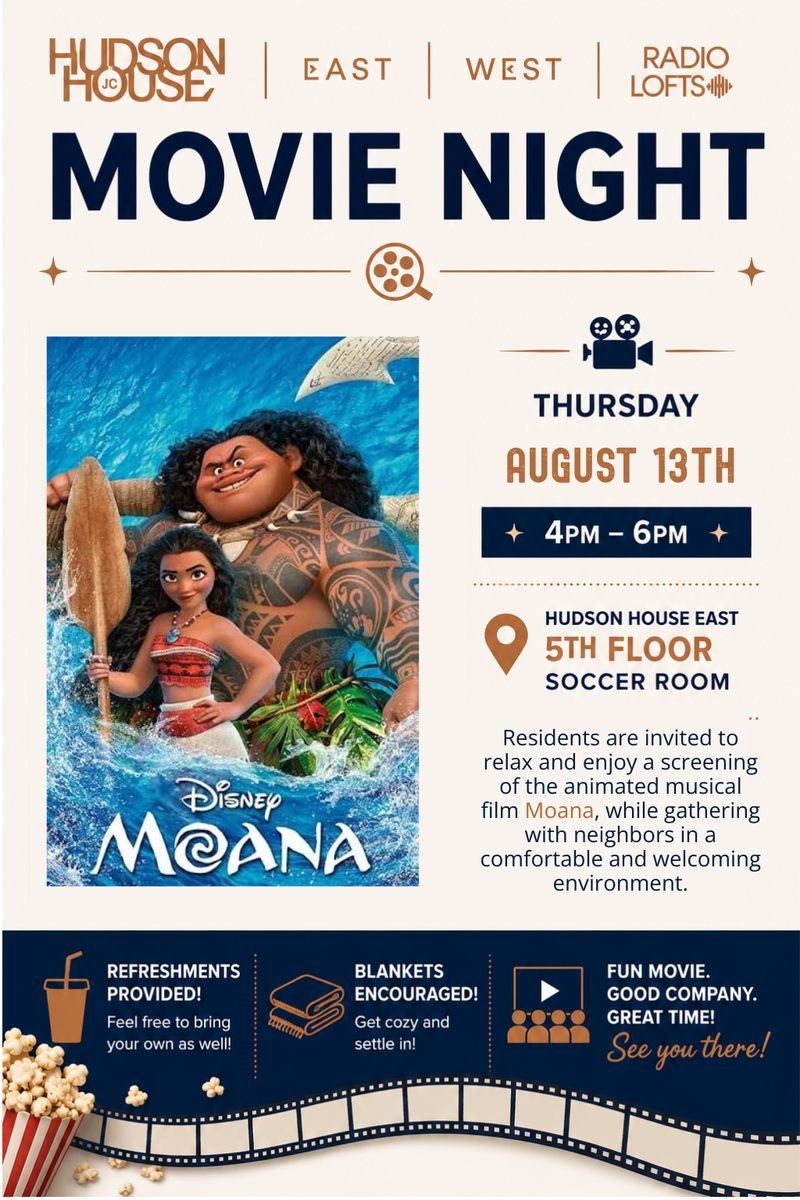 Movie Night @ Hudson House: Moana at Hudson House East