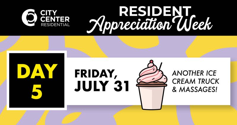 Resident Appreciation Week: Day Five — We're back with the second annual Resident Appreciation Week! Join in for a variety of experiences throughout the week within your communities and participating downtown businesses! See below for the event schedule for Friday, July 31: Chair massages at Center Square Lofts East from 6-9 p.m. *for Center Square Lofts East and West residents only. Enjoy frozen organic banana whip from the Bananarama truck from 5:30-7:30 p.m. at the ArtsWalk Pocket Park. Residents must show the Cobu All Access Pass to receive ice cream--first-come, first-served for the first 200 residents. Cobu All Access Pass will live on the Perks tab at the start of Resident Appreciation Week.