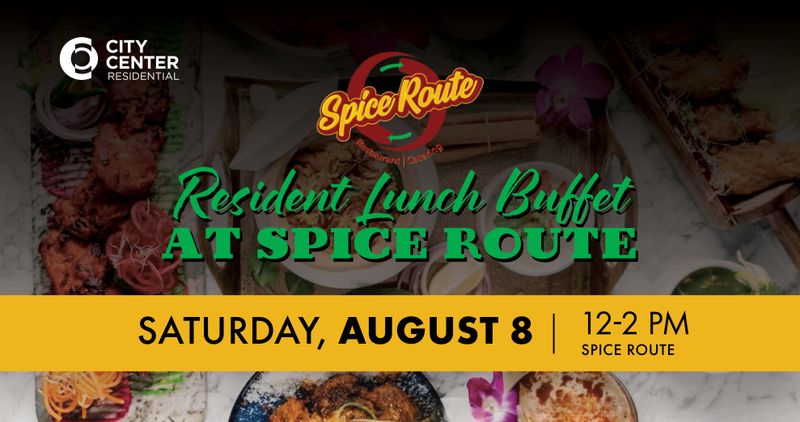 Resident Lunch Buffet at Spice Route — Residents are invited to mix and mingle for a Saturday lunch buffet at Spice Route. You will enjoy a complimentary lunch buffet. All soft drinks and beverages are available for purchase and will not be included in the lunch (only water is included.) Check out their menu and offerings here: https://www.spicerouteallentown.com/. First-come, first-served. Limited seating available. Please express interest - it helps us plan better! Plus, you'll get reminders.