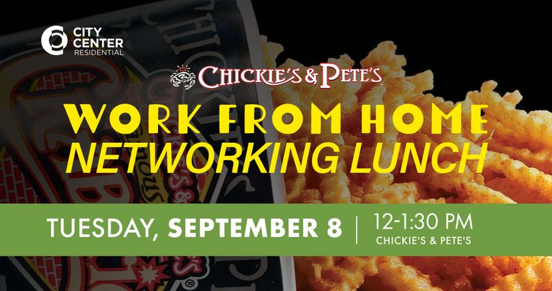 Work From Home Networking Lunch — Residents who work from home are invited to mix and mingle with fellow WFH'er's for a networking lunch buffet at Chickie's & Pete's on Tuesday, September 8 from 12-1:30 p.m. You will enjoy a complimentary lunch buffet including salad, cheesesteaks, crab fries and chicken tenders and soft drinks. This is a great opportunity to get out of your apartment and meet other residents who also work from home! Please express interest - it helps us plan better! Plus, you'll get reminders.