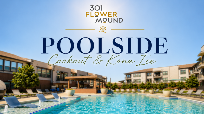 Poolside Cookout & Kona Ice — Spend a relaxing summer afternoon poolside with your neighbors! Enjoy freshly grilled hamburgers, vegan burgers, and hot dogs prepared by Flat Iron Grill beginning at noon, then cool off with a refreshing shaved ice from Kona Ice starting at 1:00 PM. Food and treats are available while supplies last. Feel free to bring your favorite beverages, but please remember that glass containers are not permitted in the pool area. Please express interest - it helps us plan better! Plus, you'll get reminders.