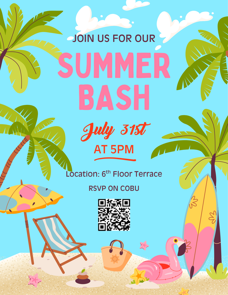 Summer Bash Tomorrow, 7/31! — Just a friendly reminder that our Summer Bash is happening tomorrow, July 31st! Join us on the 6th Floor Terrace from 5:00 PM–8:00 PM for an evening of summer fun, music, food, and more! Stop by, grab a bite, enjoy the music, and celebrate summer with your neighbors and the 360 State team. We hope to see you there! Please express interest - it helps us plan better! Plus, you'll get reminders.