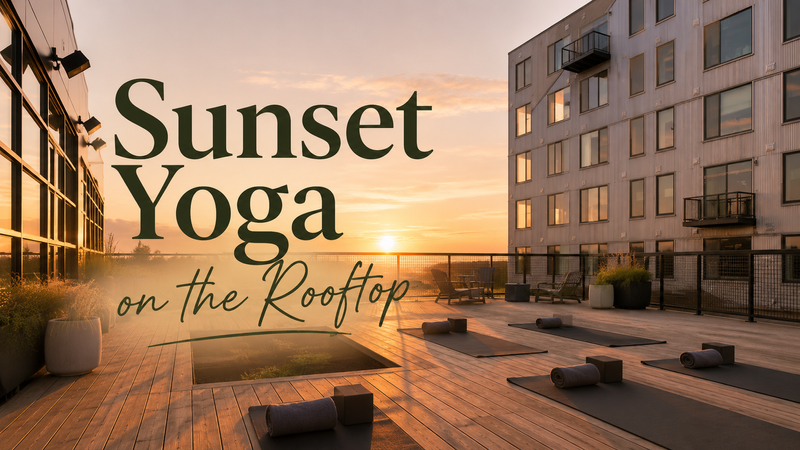 Sunset Rooftop Yoga — Unwind with an evening yoga session as the sun sets over the city. All experience levels are welcome—just bring a mat, relax, and enjoy the view.