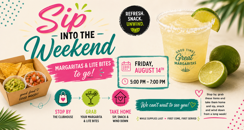 Sip into the Weekend! — Come grab a sip, grab a snack, and let the weekend begin! 🍹🌴 Please express interest - it helps us plan better! Plus, you'll get reminders.