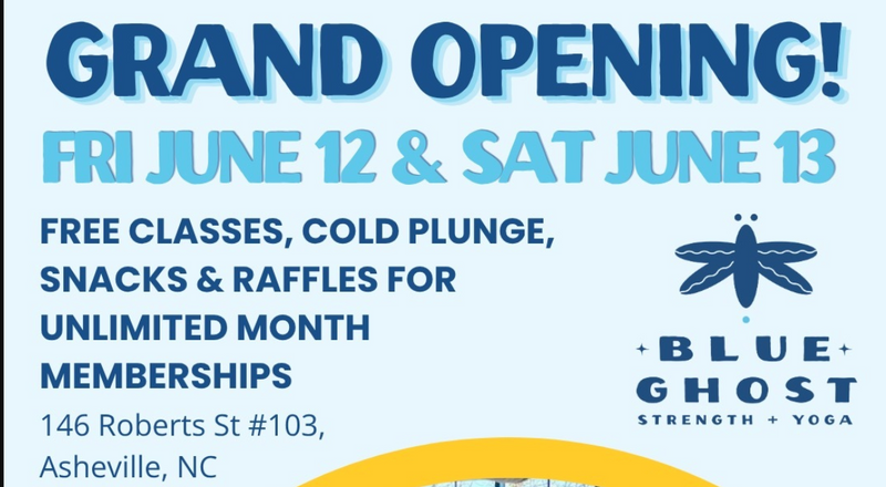 Blue Ghost Strength + Yoga Grand Opening — Celebrate the grand opening of Blue Ghost Strength + Yoga at The Wyre! Stop by for free classes, cold plunge experiences, complimentary snacks, and raffles for a chance to win unlimited memberships. Come tour the new space, meet the team, and see what Blue Ghost has to offer. Classes start at 6:30 am on Friday! Sign up here: https://app.arketa.co/iframe/blueghostavlcom/schedule?template=VBQx3DmvSmfDk9FCNDPG&showPrivate=true Please express interest - it helps us plan better! Plus, you'll get reminders.