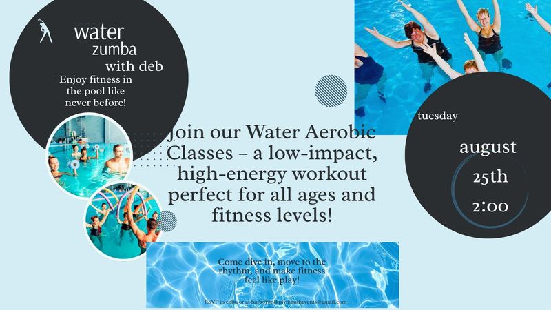 Water Zumba — Join Deb at the Oasis Pool for a low impact, high energy workout. Perfect for all ages and fitness levels. Please express interest - it helps us plan better! Plus, you'll get reminders.