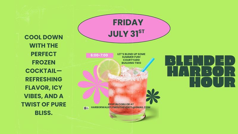 Blended Harbor hour-NEW DATE! — Cool down with the perfect frozen cocktail—refreshing flavor, icy vibes, and a twist of pure bliss. Let's Blend up some summer fun! Please express interest - it helps us plan better! Plus, you'll get reminders.