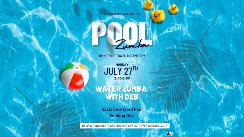 Water Zumba with Deb! — Join Debbie at the Oasis pool for a fun, low impact aqua Zumba session. Don’t forget a water and your towel! Please express interest - it helps us plan better! Plus, you'll get reminders.