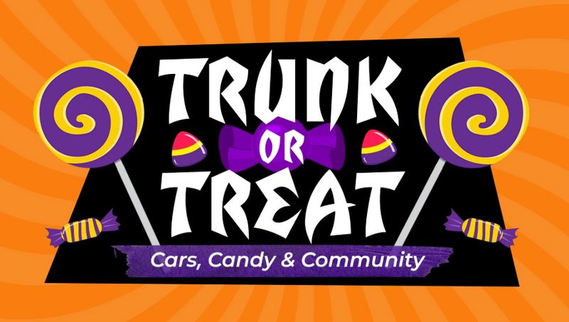 Trunk-or-Treat  — Come dressed in your best costume and join us for Trick-or-Treating! 🎃👻 Trunk-or-Treat will be located behind the west-side garages. We can't wait to see all of your creative costumes and celebrate with you! 🍬🍭