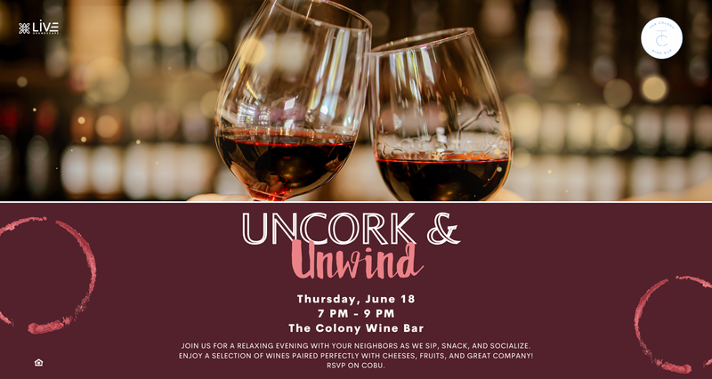 Uncork & Unwind — Join us for a relaxing evening with your neighbors as we sip, snack, and socialize. Enjoy a selection of wine paired perfectly with cheeses, fruits, and great company! Please express interest - it helps us plan better! Plus, you'll get reminders.