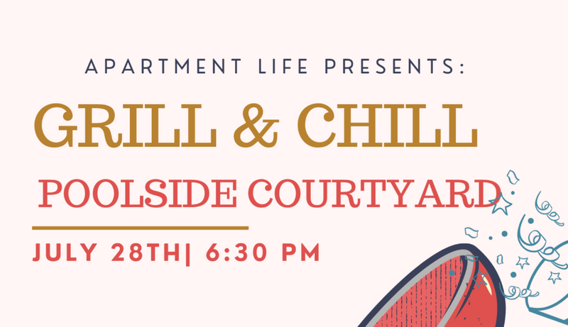 Grill & Chill Poolside Courtyard — Join us for an evening of good friends, great vibes, and delicious grilled bites. A perfect night to relax and connect by the pool. Please express interest - it helps us plan better! Plus, you’ll get reminders.