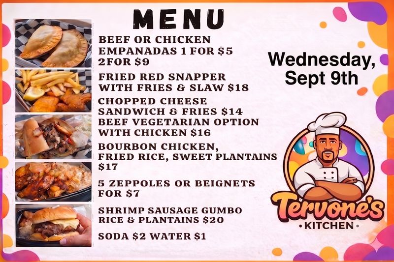Tervone's Kitchen — 🍽️ Tervone’s Kitchen is rolling into Ridley! 🔥 Join us from 5–8 PM for a delicious evening of soulful flavor and mouthwatering bites! 🎉 From crispy empanadas and Bourbon Chicken to Shrimp Sausage Gumbo and Smash Burgers 🍤🍔—there’s something on the menu for everyone to love. Don’t forget the zeppoles or beignets for dessert! 🍩 📍 Outside Clubhouse @ Ridley at Waterset 🕔 5 PM – 8 PM Please express interest - it helps us plan better! Plus, you’ll get reminders.