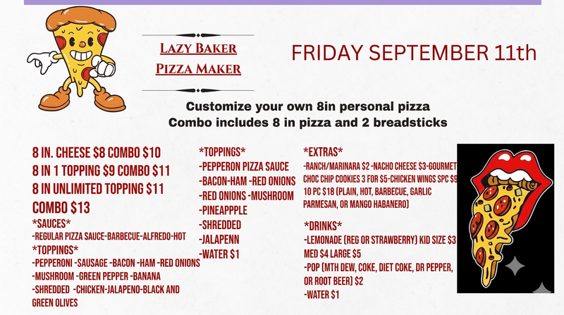 Lazy Baker Pizza Maker🍕 🍕 🍕  — Lazy Baker Pizza Maker is Rolling In! Hey Cobu family! Get those appetite’s ready because we’re bringing a slice of heaven right to our community. We are thrilled to introduce our newest neighbor on wheels: Lazy Baker Pizza Maker! Whether you’re a "keep it simple" cheese lover or an "everything but the kitchen sink" topping fanatic, they’ve got you covered with fresh, customizable 8-inch personal pizzas. 📋 The Menu Highlights Build Your Own 8" Pizza Cheese: $8 (Make it a Combo for $10) 1 Topping: $9 (Make it a Combo for $11) Unlimited Toppings: $11 (Make it a Combo for $13) Combo includes 2 fresh breadsticks! Pick Your Base (Sauces): Regular Pizza Sauce, Barbecue, Alfredo, or Hot. Loaded Extras: 5pc Wings ($9) / 10pc Wings ($18): Plain, Hot, BBQ, Garlic Parm, or Mango Habenero. Gourmet Choc Chip Cookies: 3 for $5. Dips: Ranch, Marinara, or Nacho Cheese. Refreshing Drinks: Strawberry or Reg Lemonade: $3 – $5 Assorted Pops & Water: $1 – $2 Pro Tip: Grab an Unlimited Topping Combo and a side of Mango Habanero wings for the ultimate Thursday night feast. Come out, support a local maker, and meet your neighbors over a hot slice. See you there! 🍕✨ Are you Team Pineapple on pizza or strictly Team Pepperoni? Let us know in the comments! Please express interest - it helps us plan better! Plus, you'll get reminders.