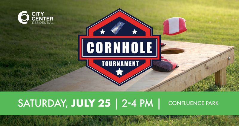 Community Cornhole Tournament — Marquis and Confluence residents are invited to join us for a Community Cornhole Tournament on Saturday, July 25, at Confluence Park! Check-in begins at 1:30 p.m. Enjoy an afternoon of friendly competition while grabbing a drink from the 3rd & Ferry bar. Non-alcoholic beverages will also be available. This event is for City Center Residential residents only. Please express interest - it helps us plan better! Plus, you'll get reminders.
