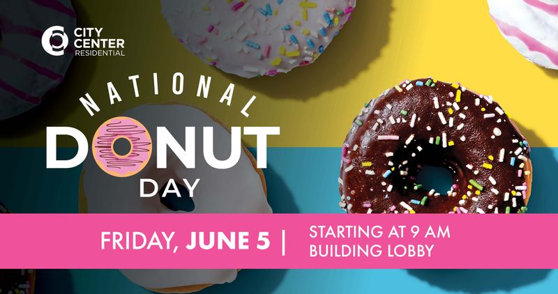 National Donut Day — Donuts from Easton Baking Company will be delivered to both The Marquis and Confluence lobbies starting at 9 a.m. on Friday, June 5. Please express interest - it helps us plan better! Plus, you'll get reminders.