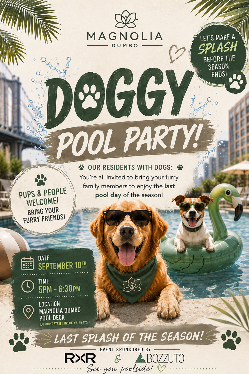 🐕Doggy Pool Party!🐾 — Calling all Magnolia residents with furry family members! 🐾🐶 You’re all invited to bring your pups to enjoy the **last pool day of the season!** Come splash around, have some fun, and make some great memories with your four-legged neighbors. 💦☀️ We can’t wait to see you and your furry friends poolside! 🐾❤️ Please express interest - it helps us plan better! Plus, you'll get reminders.