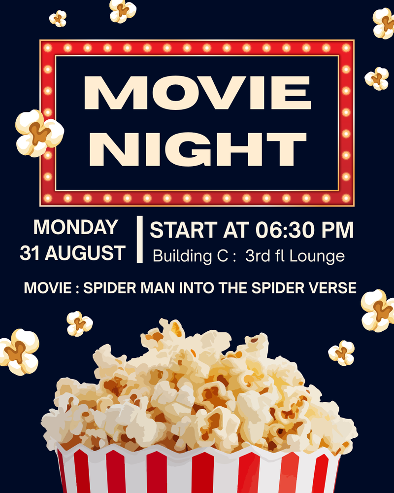 Movie Night  — Please come join for a movie night 8/31/2026 at 6:30pm. We will have popcorn snack drinks and will be playing Spider Man Into the Spider Verse Please express interest - it helps us plan better! Plus, you'll get reminders.