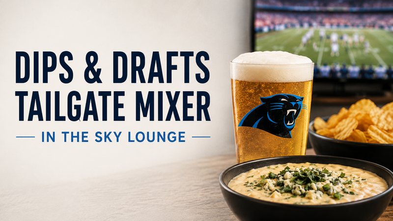 Dips & Drafts Tailgate Mixer — Football is back! Rep your favorite team and join your neighbors in the Sky Lounge for the Panthers vs. Atlanta Falcons game. Enjoy beer, a First Down Fizz cocktail made with Stateside vodka, and a lineup of dips while you watch the game. Go Panthers! Please express interest - it helps us plan better! Plus, you'll get reminders.